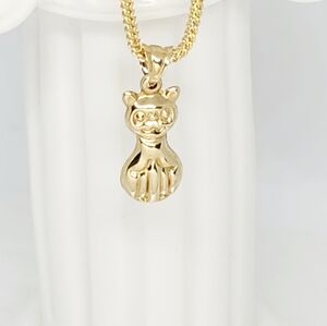 10 karat Puffy Gold Cat Charm